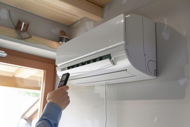 person-using-remote-control-operate-wallmounted-air-conditioner-modern-indoor-setting_124507-297475